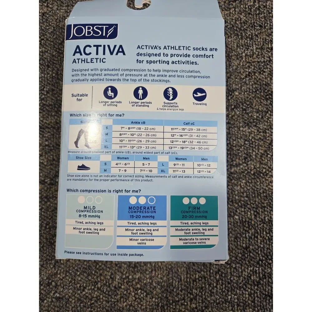 JOBST Activa Athletic 20-30 Knee High, Close Toe